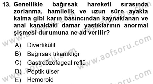 Tıp Terimleri Dersi 2025 - 2026 Yılı (Vize) Ara Sınav Soruları 13. Soru