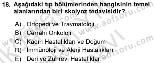 Tıp Terimleri Dersi 2025 - 2026 Yılı (Vize) Ara Sınav Soruları 18. Soru