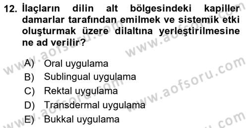 Tıp Terimleri Dersi 2025 - 2026 Yılı (Final) Dönem Sonu Sınav Soruları 12. Soru