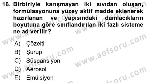 Tıp Terimleri Dersi 2025 - 2026 Yılı (Final) Dönem Sonu Sınav Soruları 16. Soru