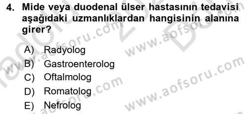 Tıp Terimleri Dersi 2025 - 2026 Yılı (Final) Dönem Sonu Sınav Soruları 4. Soru