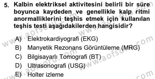 Tıp Terimleri Dersi 2025 - 2026 Yılı (Final) Dönem Sonu Sınav Soruları 5. Soru