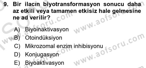Tıp Terimleri Dersi 2025 - 2026 Yılı (Final) Dönem Sonu Sınav Soruları 9. Soru