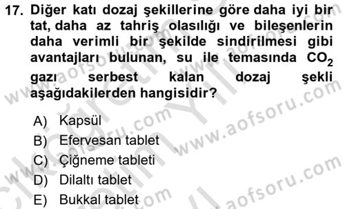 Tıp Terimleri Dersi 2025 - 2026 Yılı Yaz Okulu Sınav Soruları 17. Soru