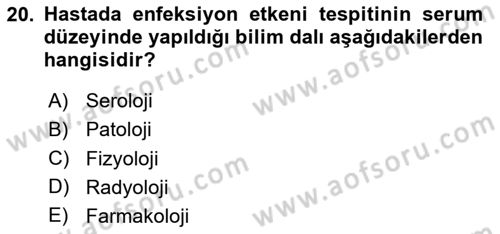 Tıp Terimleri Dersi 2025 - 2026 Yılı Yaz Okulu Sınav Soruları 20. Soru