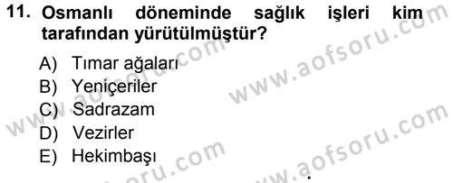 Sağlık Kurumları Yönetimi 1 Dersi 2012 - 2013 Yılı (Vize) Ara Sınav Soruları 11. Soru