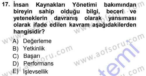 Sağlık Kurumları Yönetimi 1 Dersi 2012 - 2013 Yılı (Final) Dönem Sonu Sınav Soruları 17. Soru