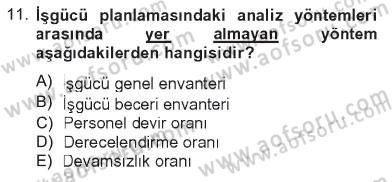 Sağlık Kurumları Yönetimi 1 Dersi 2012 - 2013 Yılı Tek Ders Sınav Soruları 11. Soru