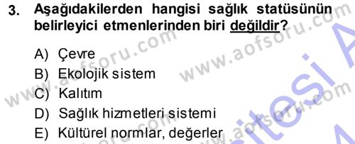 Sağlık Kurumları Yönetimi 1 Dersi Ara Sınavı Deneme Sınav Soruları 3. Soru