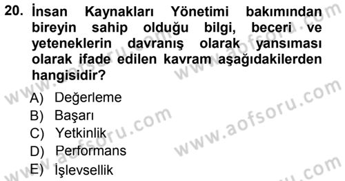 Sağlık Kurumları Yönetimi 1 Dersi 2013 - 2014 Yılı Tek Ders Sınav Soruları 20. Soru