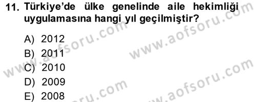 Sağlık Kurumları Yönetimi 1 Dersi Ara Sınavı Deneme Sınav Soruları 11. Soru