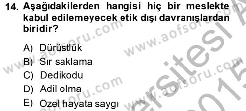 Sağlık Kurumları Yönetimi 1 Dersi 2014 - 2015 Yılı (Final) Dönem Sonu Sınav Soruları 14. Soru