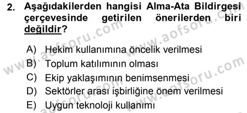Sağlık Kurumları Yönetimi 1 Dersi 2015 - 2016 Yılı (Vize) Ara Sınav Soruları 2. Soru
