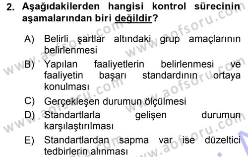 Sağlık Kurumları Yönetimi 1 Dersi 2015 - 2016 Yılı (Final) Dönem Sonu Sınav Soruları 2. Soru