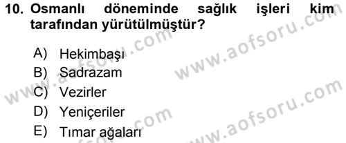 Sağlık Kurumları Yönetimi 1 Dersi 2015 - 2016 Yılı Tek Ders Sınav Soruları 10. Soru