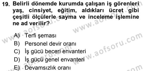 Sağlık Kurumları Yönetimi 1 Dersi 2016 - 2017 Yılı 3 Ders Sınav Soruları 19. Soru