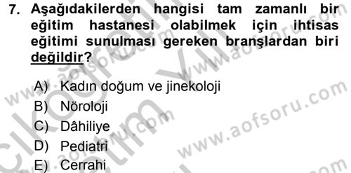 Sağlık Kurumları Yönetimi 1 Dersi 2016 - 2017 Yılı 3 Ders Sınav Soruları 7. Soru