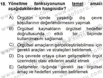 Sağlık Kurumları Yönetimi 1 Dersi Ara Sınavı Deneme Sınav Soruları 18. Soru