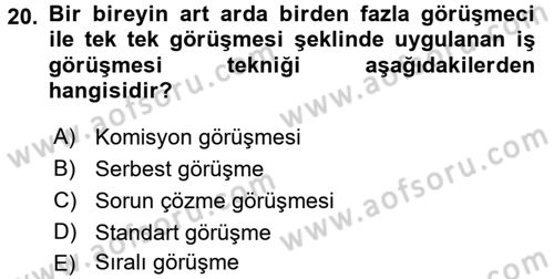 Sağlık Kurumları Yönetimi 1 Dersi 2016 - 2017 Yılı (Final) Dönem Sonu Sınav Soruları 20. Soru