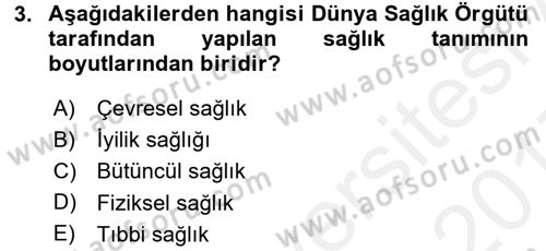 Sağlık Kurumları Yönetimi 1 Dersi 2016 - 2017 Yılı (Final) Dönem Sonu Sınav Soruları 3. Soru