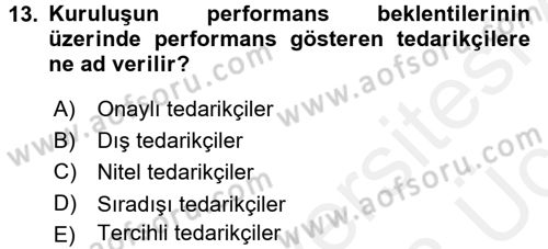 Sağlık Kurumları Yönetimi 1 Dersi 2017 - 2018 Yılı 3 Ders Sınav Soruları 13. Soru