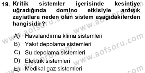 Sağlık Kurumları Yönetimi 1 Dersi 2017 - 2018 Yılı 3 Ders Sınavı 19. Soru