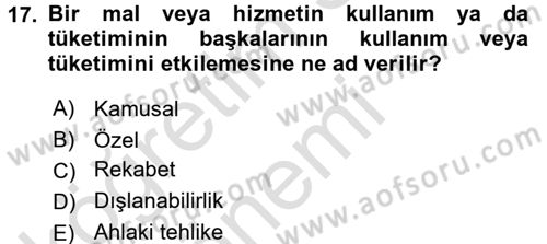 Sağlık Kurumları Yönetimi 1 Dersi 2017 - 2018 Yılı (Vize) Ara Sınav Soruları 17. Soru