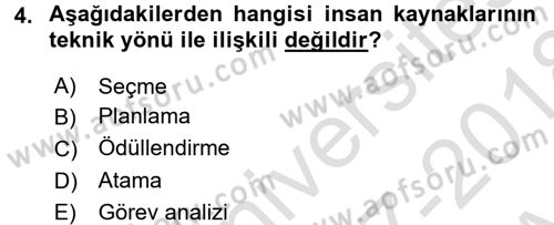 Sağlık Kurumları Yönetimi 1 Dersi 2017 - 2018 Yılı (Vize) Ara Sınav Soruları 4. Soru