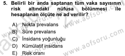 Sağlık Kurumları Yönetimi 1 Dersi Ara Sınavı Deneme Sınav Soruları 5. Soru