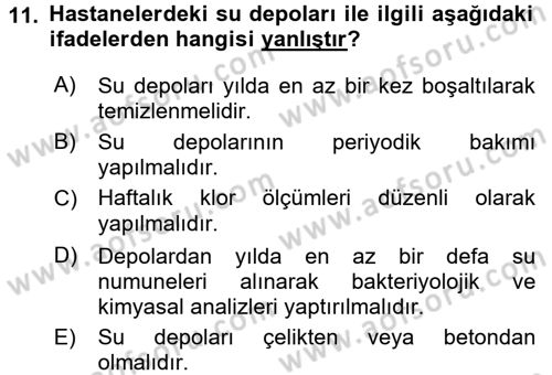 Sağlık Kurumları Yönetimi 1 Dersi 2017 - 2018 Yılı (Final) Dönem Sonu Sınav Soruları 11. Soru