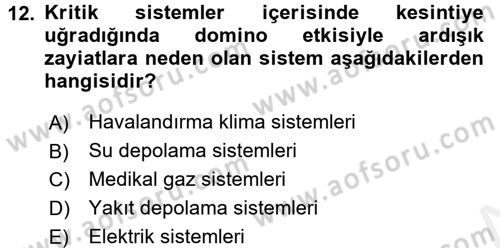 Sağlık Kurumları Yönetimi 1 Dersi 2017 - 2018 Yılı (Final) Dönem Sonu Sınav Soruları 12. Soru