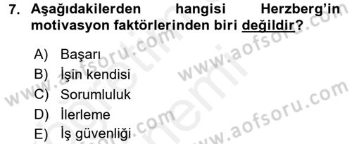 Sağlık Kurumları Yönetimi 1 Dersi 2017 - 2018 Yılı (Final) Dönem Sonu Sınav Soruları 7. Soru
