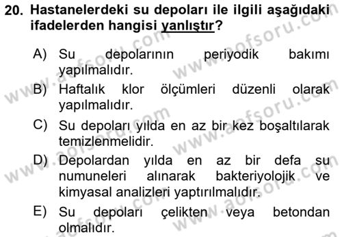 Sağlık Kurumları Yönetimi 1 Dersi 2018 - 2019 Yılı 3 Ders Sınav Soruları 20. Soru