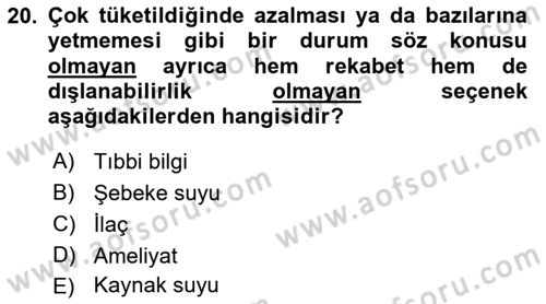 Sağlık Kurumları Yönetimi 1 Dersi 2018 - 2019 Yılı (Vize) Ara Sınav Soruları 20. Soru