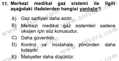 Sağlık Kurumları Yönetimi 1 Dersi 2018 - 2019 Yılı (Final) Dönem Sonu Sınav Soruları 11. Soru
