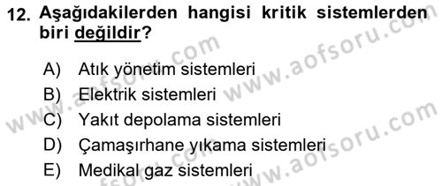 Sağlık Kurumları Yönetimi 1 Dersi 2018 - 2019 Yılı (Final) Dönem Sonu Sınavı 12. Soru