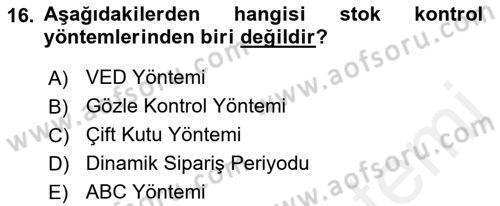 Sağlık Kurumları Yönetimi 1 Dersi 2018 - 2019 Yılı (Final) Dönem Sonu Sınav Soruları 16. Soru