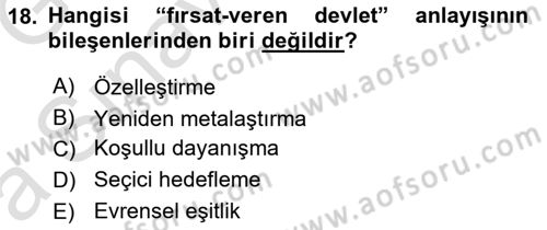 Sağlık Kurumları Yönetimi 1 Dersi Ara Sınavı Deneme Sınav Soruları 18. Soru