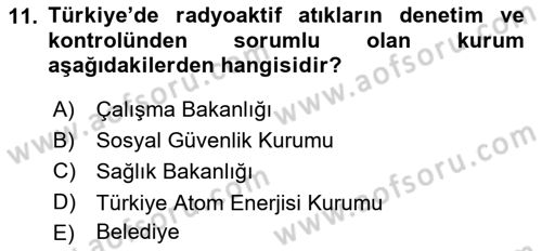 Sağlık Kurumları Yönetimi 1 Dersi 2019 - 2020 Yılı (Final) Dönem Sonu Sınav Soruları 11. Soru