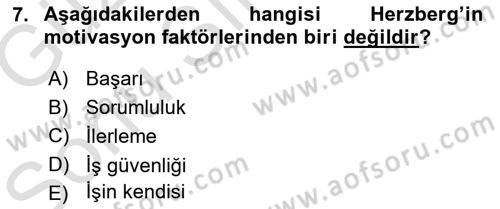 Sağlık Kurumları Yönetimi 1 Dersi 2019 - 2020 Yılı (Final) Dönem Sonu Sınav Soruları 7. Soru