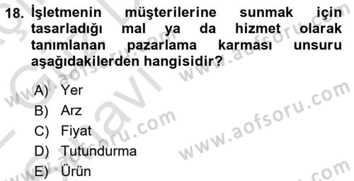 Sağlık Kurumları Yönetimi 1 Dersi 2021 - 2022 Yılı (Vize) Ara Sınavı 18. Soru