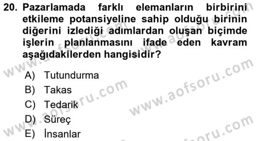 Sağlık Kurumları Yönetimi 1 Dersi 2021 - 2022 Yılı (Vize) Ara Sınav Soruları 20. Soru