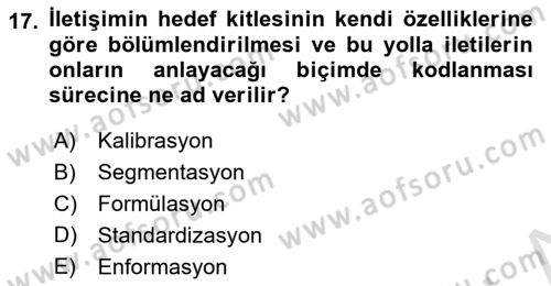 Sağlık Kurumları Yönetimi 1 Dersi 2021 - 2022 Yılı (Final) Dönem Sonu Sınavı 17. Soru