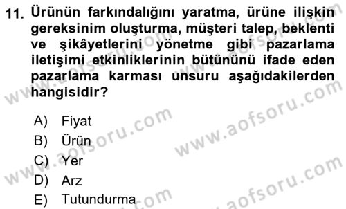 Sağlık Kurumları Yönetimi 1 Dersi 2021 - 2022 Yılı Yaz Okulu Sınav Soruları 11. Soru