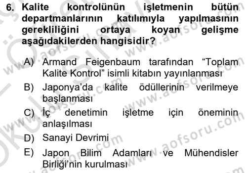 Sağlık Kurumları Yönetimi 1 Dersi 2021 - 2022 Yılı Yaz Okulu Sınav Soruları 6. Soru