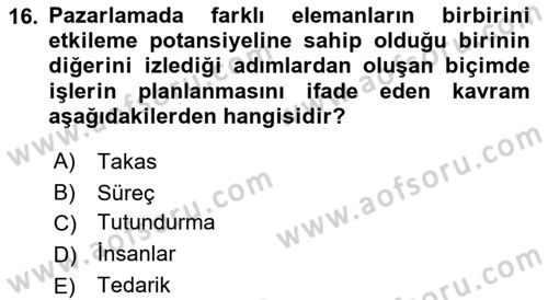 Sağlık Kurumları Yönetimi 1 Dersi 2022 - 2023 Yılı (Vize) Ara Sınav Soruları 16. Soru