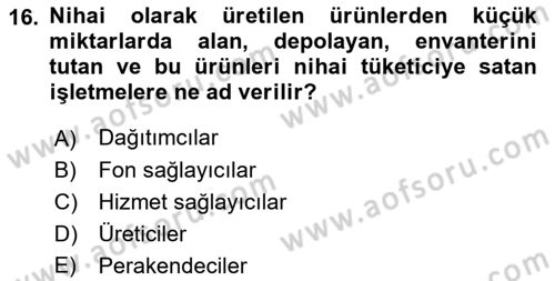 Sağlık Kurumları Yönetimi 1 Dersi 2022 - 2023 Yılı (Final) Dönem Sonu Sınav Soruları 16. Soru