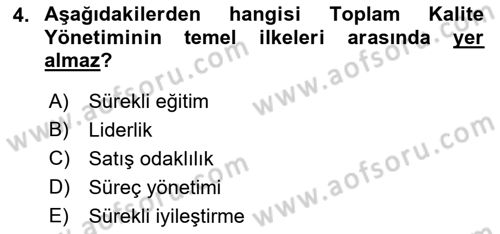 Sağlık Kurumları Yönetimi 1 Dersi 2022 - 2023 Yılı (Final) Dönem Sonu Sınav Soruları 4. Soru