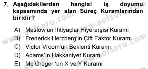 Sağlık Kurumları Yönetimi 1 Dersi 2022 - 2023 Yılı (Final) Dönem Sonu Sınav Soruları 7. Soru