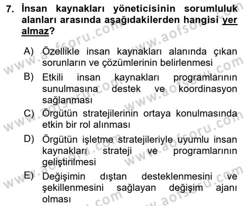 Sağlık Kurumları Yönetimi 1 Dersi 2023 - 2024 Yılı (Final) Dönem Sonu Sınav Soruları 7. Soru